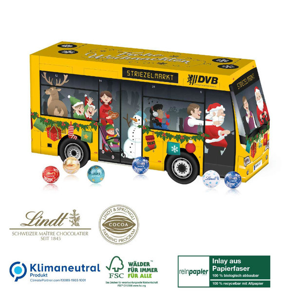 3D Adventskalender Lindt „Bus“ Organic