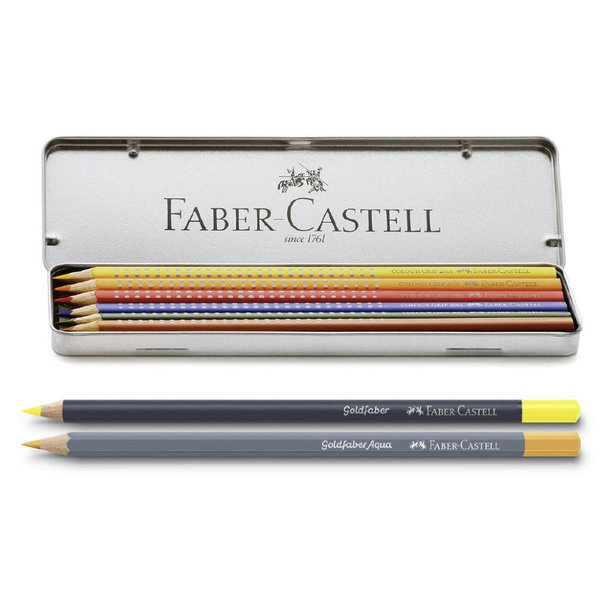 6 Buntstifte Colour Grip oder Goldfaber im Metalletui