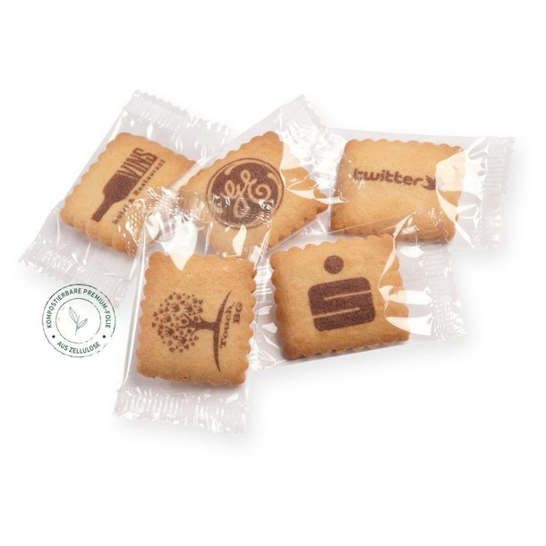 BEDRUCKTE VANILLE-BUTTERKEKSE IN KLARSICHTFOLIE