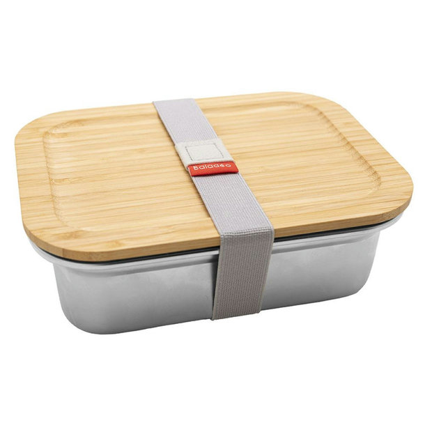 Bento \'Osaka\', Mikrowellengeeignetes Edelstahl, mit Bambusdeckel
