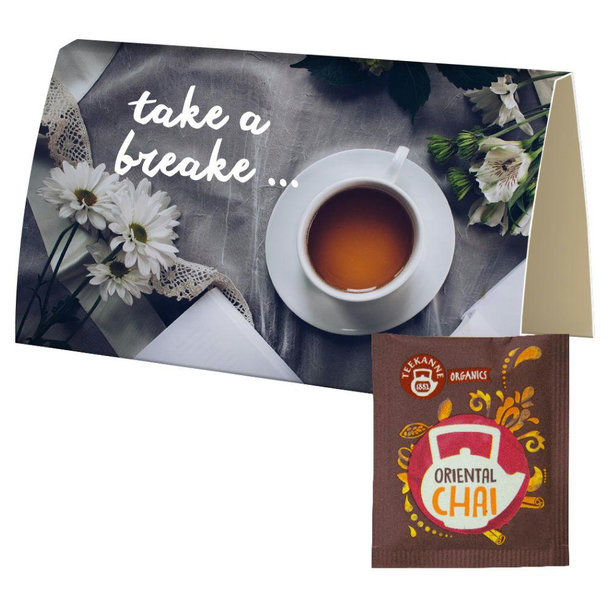 Beuteltee Oriental Chai, ca. 1,8g, Werbekarte gefaltet