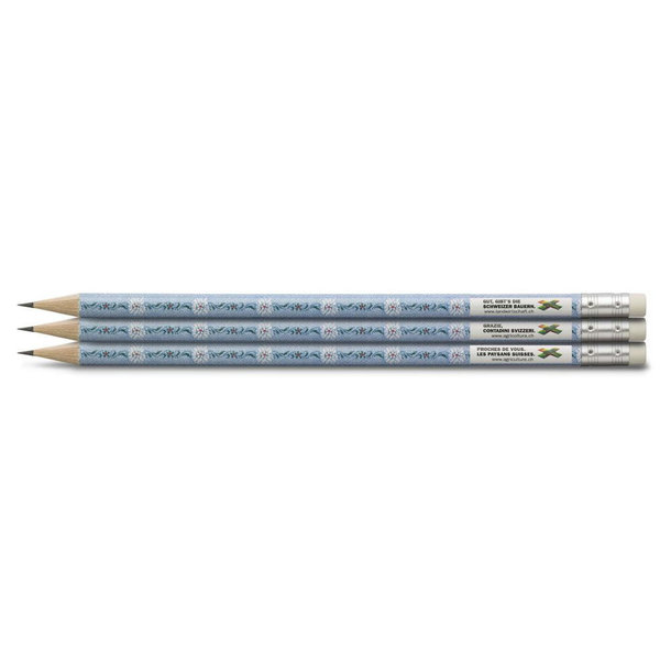 Bleistift mit fotorealistischen Druckbild, Radiertip