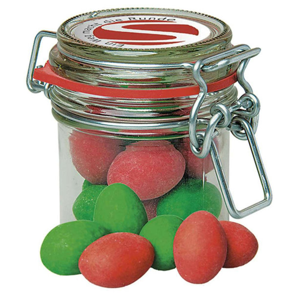 Bunte Mandeln, ca. 70g, Bonbonglas Mini