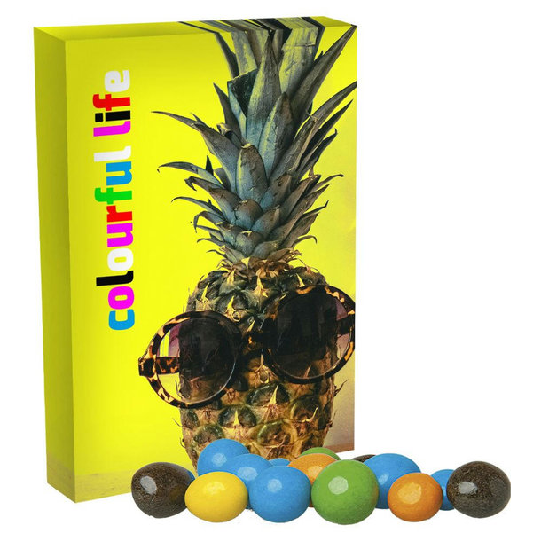 Bunte Schoko Erdnüsse, ca. 15g, Faltschachtel Midi