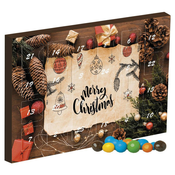 Bunte Schoko Erdnüsse, ca. 55g, Adventskalender Mini