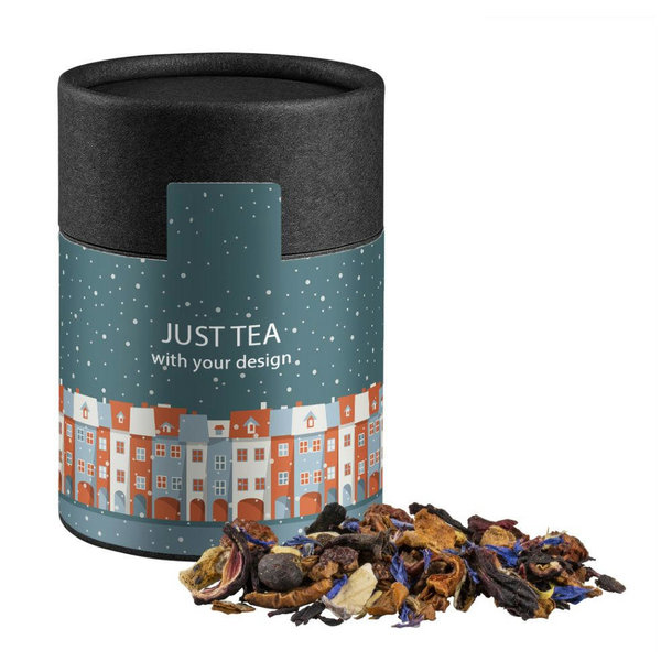 Christkindl Tee, ca. 50g, Biologisch abbaubare Eco Pappdose Midi schwarz