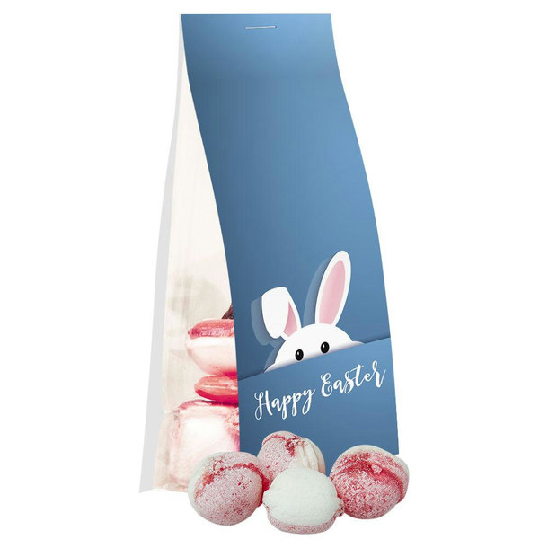 Erdbeer-Joghurt Bonbons, ca. 40g, Express Blockbodenbeutel mit Werbereiter