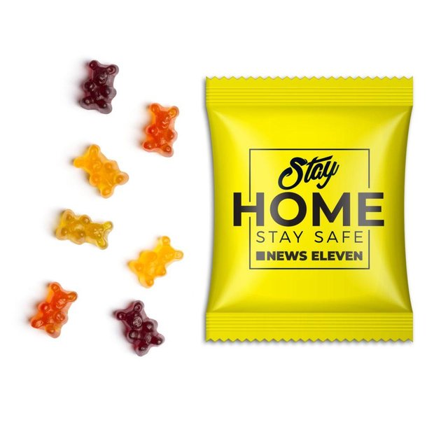 Fruchtgummi zuckerreduziert im Werbetütchen