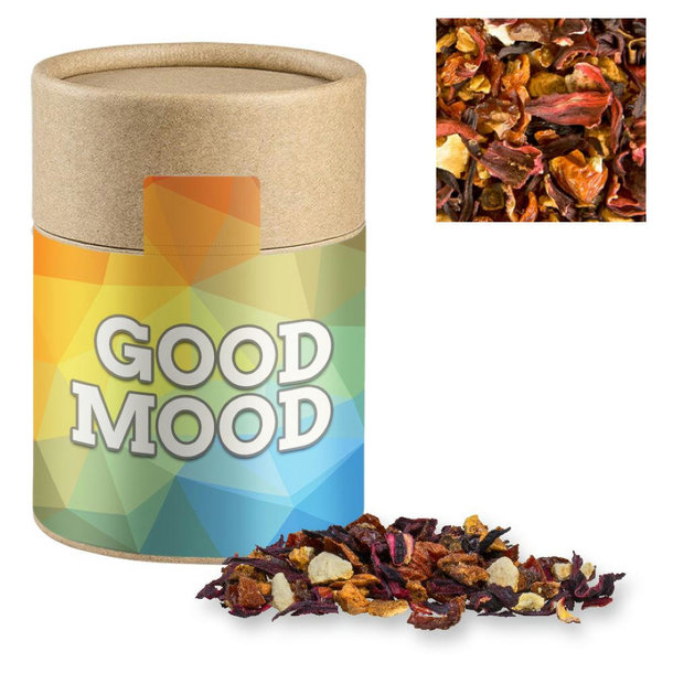 Früchtetee gute Laune, ca. 50g, Biologisch abbaubare Eco Pappdose Midi
