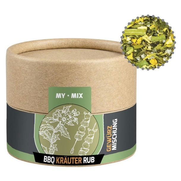 Gewürzmischung BBQ Kräuter Rub, ca. 28g, Biologisch abbaubare Eco Pappdose Mini