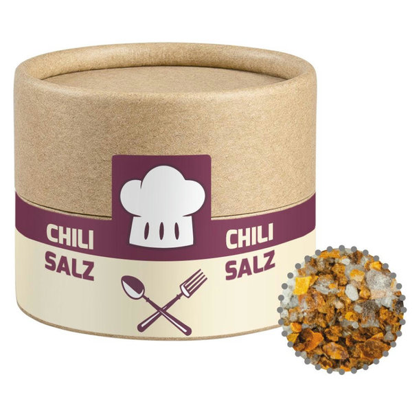 Gewürzmischung Chili-Salz, ca. 30g, Biologisch abbaubare Eco Pappdose Mini