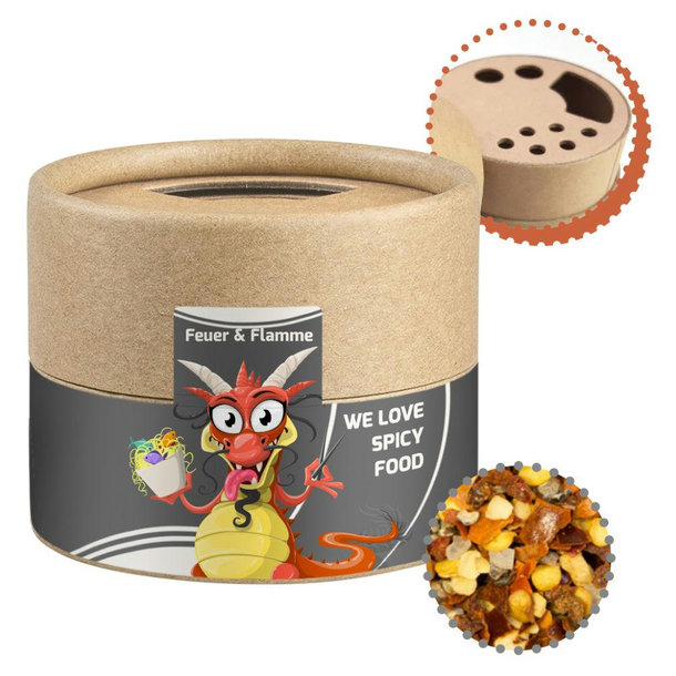 Gewürzmischung Feuer und Flamme, ca. 40g, Biologisch abbaubarer Eco Pappstreuer Mini