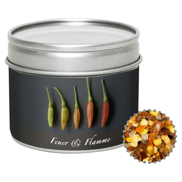 Gewürzmischung Feuer und Flamme, ca. 60g, Metalldose mit Sichtfenster