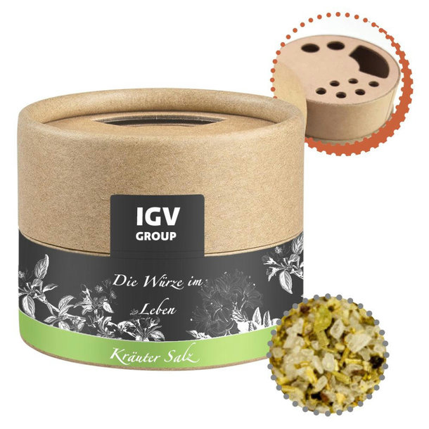 Gewürzmischung Kräutersalz, ca. 40g, Biologisch abbaubarer Eco Pappstreuer Mini