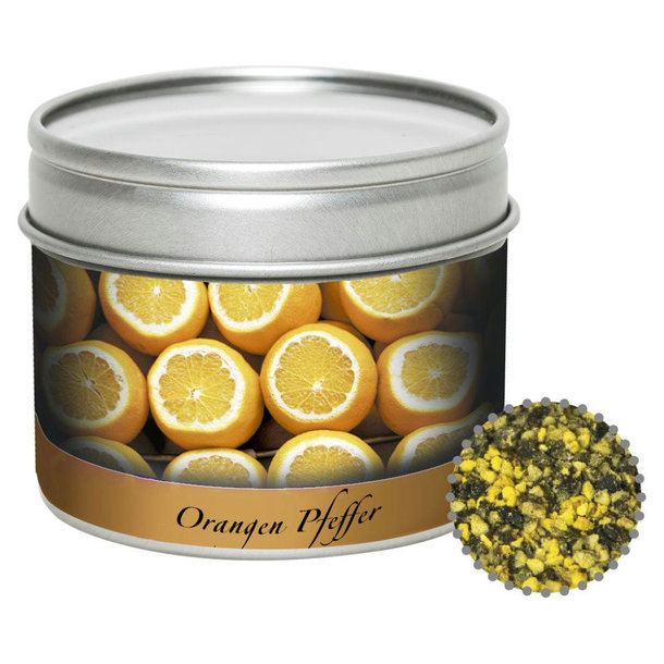 Gewürzmischung Orangen-Pfeffer, ca. 55g, Metalldose mit Sichtfenster