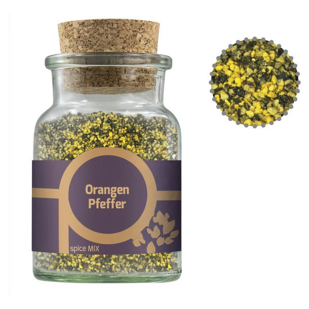 Gewürzmischung Orangen-Pfeffer, ca. 75g, Korkenglas