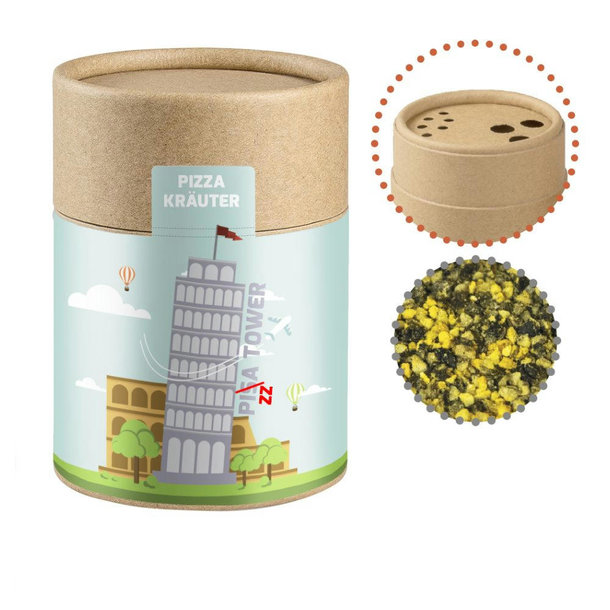 Gewürzmischung Pizza-Kräuter, ca. 25g, Biologisch abbaubarer Eco Pappstreuer Midi