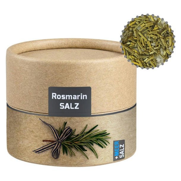 Gewürzmischung Rosmarin-Salz, ca. 52g, Biologisch abbaubare Eco Pappdose Mini