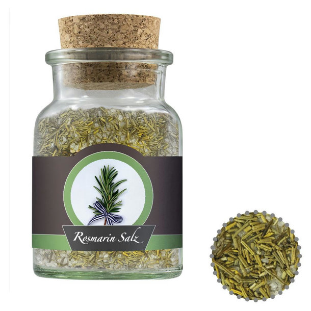 Gewürzmischung Rosmarin-Salz, ca. 90g, Korkenglas