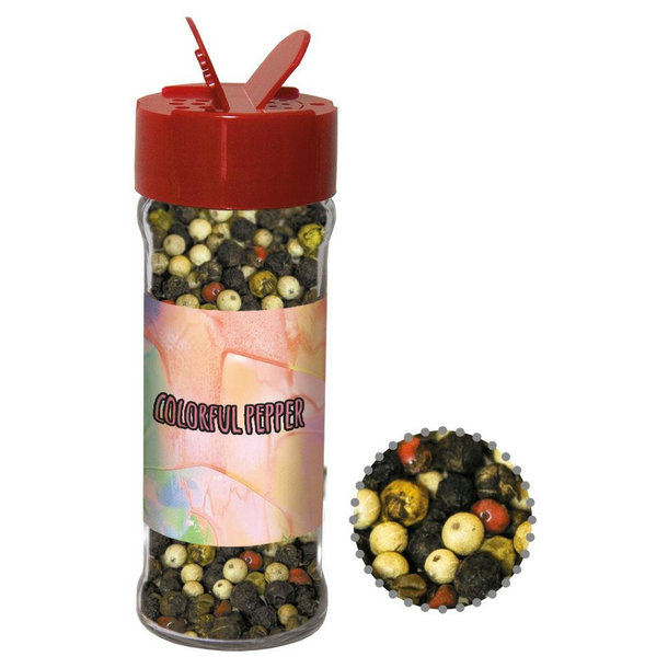 Gewürzmischung bunte Pfefferkörner, ca. 45g, Glas mit Streuaufsatz