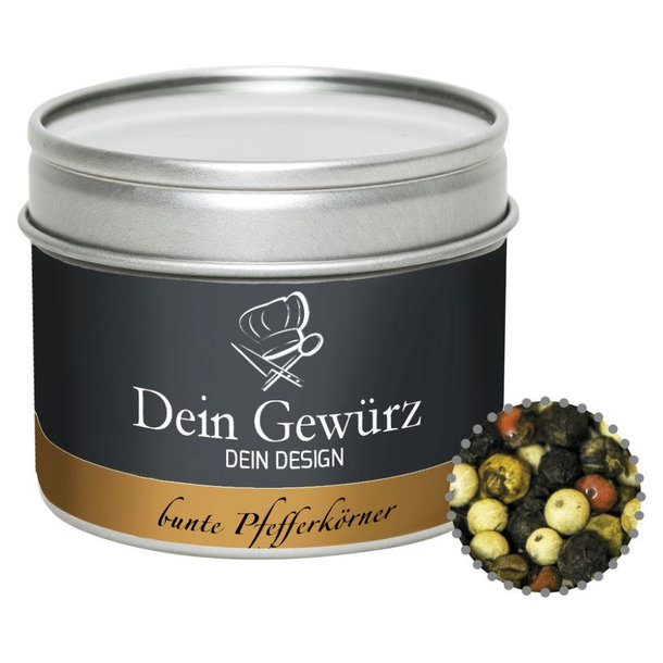 Gewürzmischung bunte Pfefferkörner, ca. 55g, Metalldose mit Sichtfenster