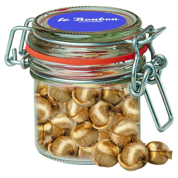 Goldnüsse Bonbons, ca. 60g, Bonbonglas Mini