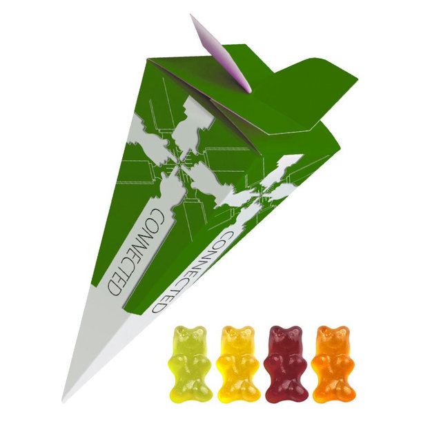 Gummibärchen ohne Gelatine, ca. 30g, Präsent-Pyramide