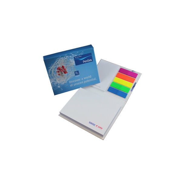 Haftnotiz und Folienmarkerset im Hardcover