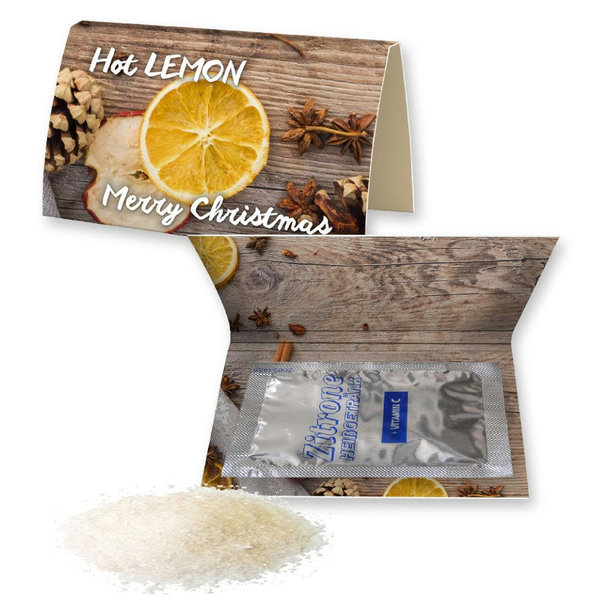 Heiße Zitrone, ca. 8g, Werbekarte gefaltet