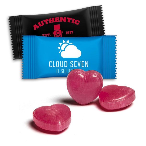 Herzbonbons im Flowpack