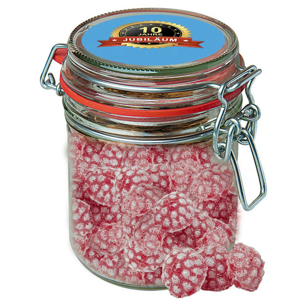 Himbeer Bonbons, ca. 200g, Bonbonglas Maxi