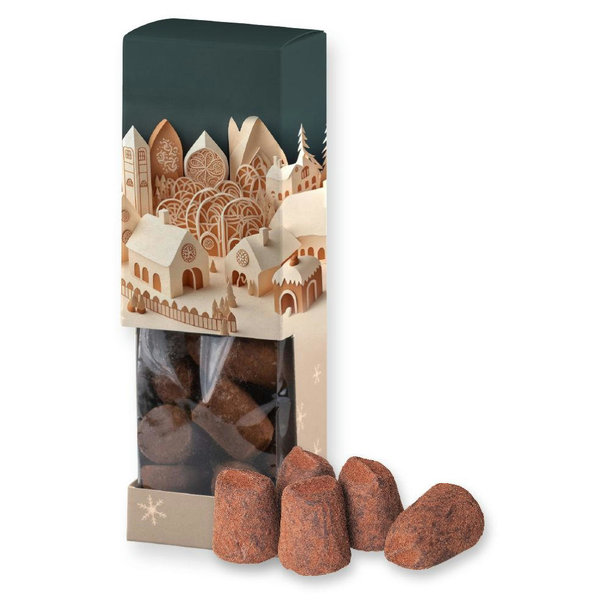Kakao Trüffel Konfekt, ca. 120g, Faltschachtel mit Sichtfenster
