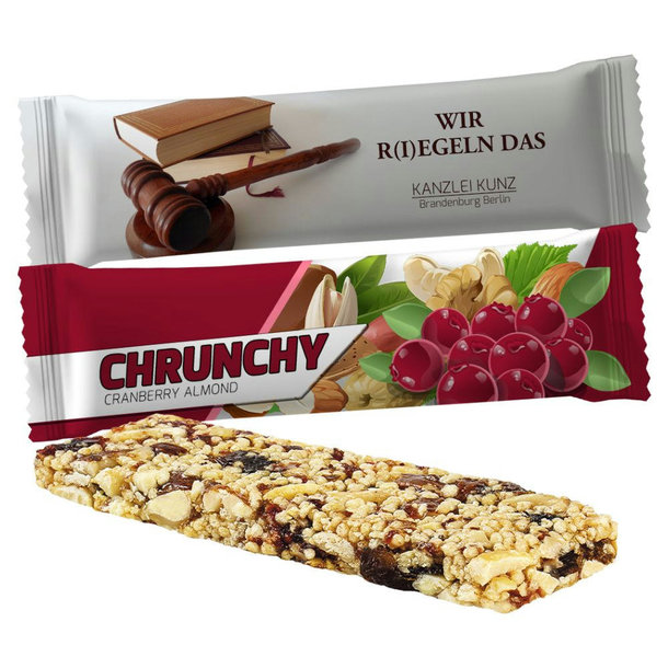 Knusperriegel Cranberry-Mandel, ca. 25g, Flowpack