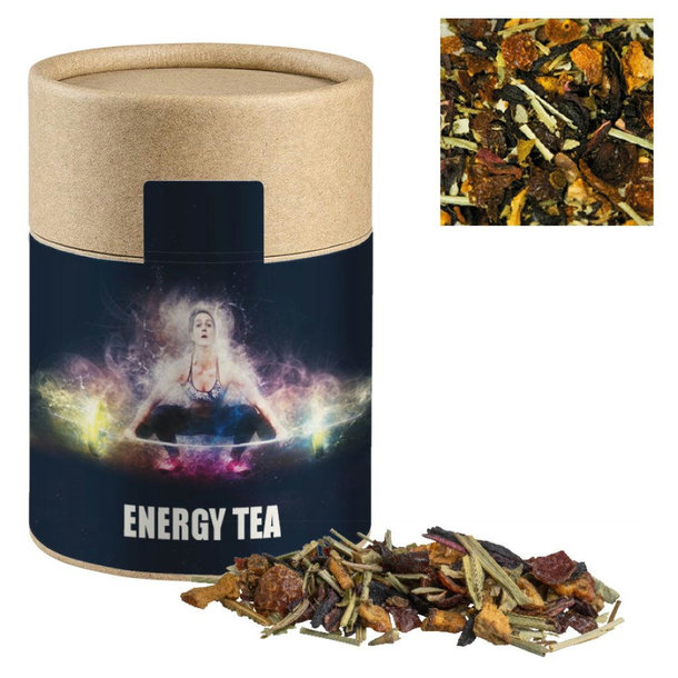 Kräutertee EnergieMix + Koffein, ca. 45g, Biologisch abbaubare Eco Pappdose Midi