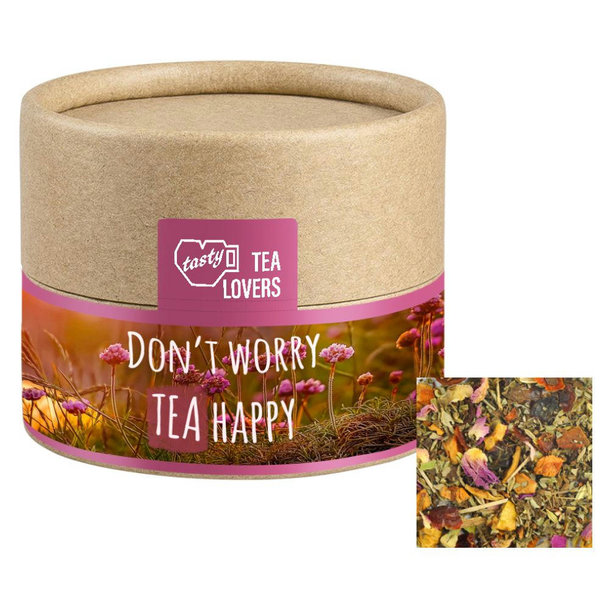 Kräutertee Glücksgefühle, ca. 10g, Biologisch abbaubare Eco Pappdose Mini