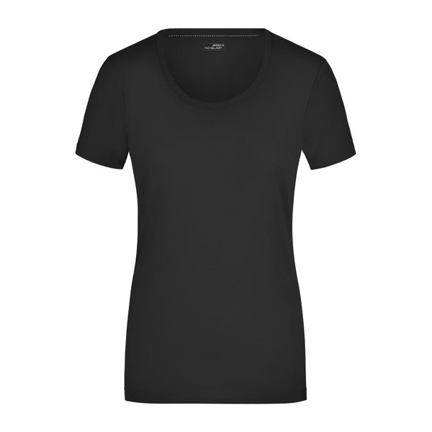 Ladies\' Stretch Round-T-T-Shirt aus weichem Elastic-Single-Jersey