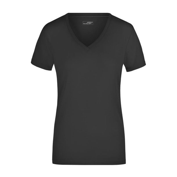 Ladies\' Stretch V-T-T-Shirt aus weichem Elastic-Single-Jersey