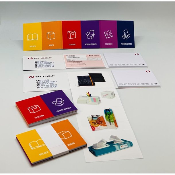 Leporello seitlich zum Öffnen - Haftnotizen + Leaflet