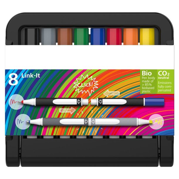 Link-It Fineliner, 8er-Stiftebox