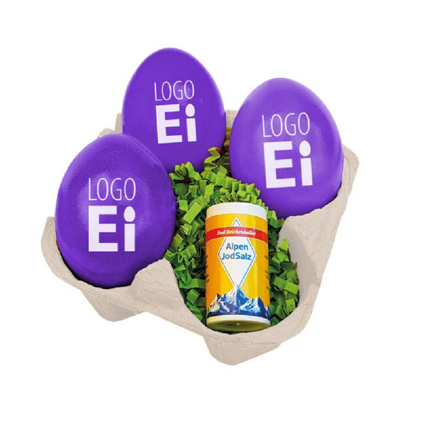 LogoEi 3er  +  Salz - Weiß - Lila