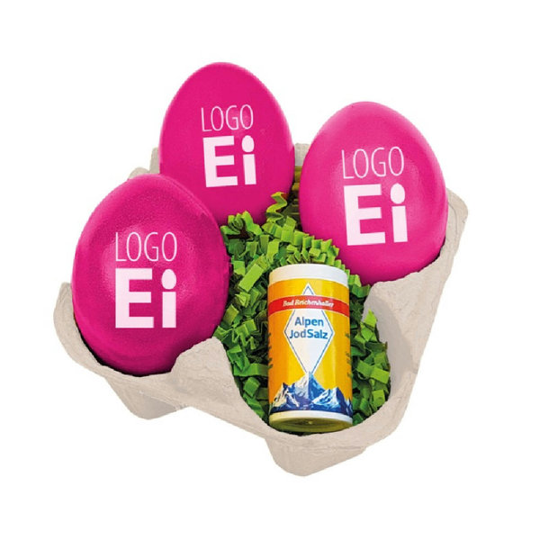 LogoEi 3er  +  Salz - Weiß - Pink