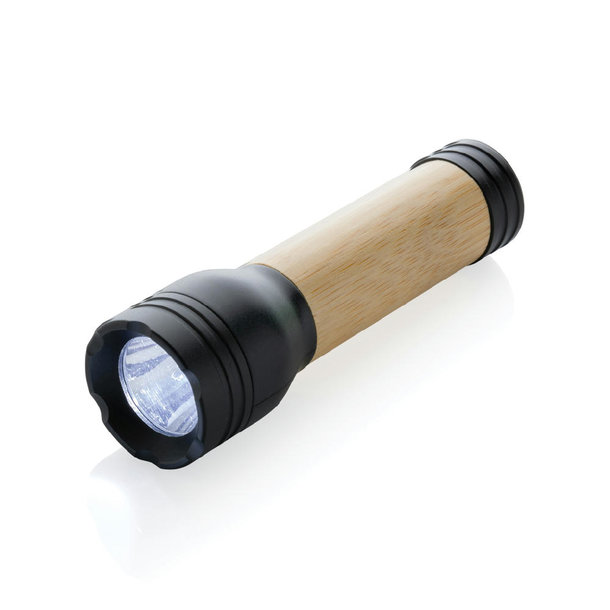 Lucid 1W Taschenlampe aus RCS recycelt. Kunststoff & Bambus