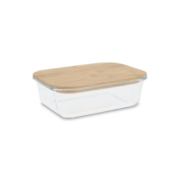 Lunchbox aus Glas mit Bambusdeckel