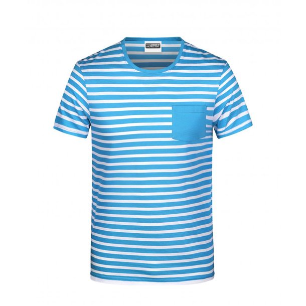 Men\'s T-Shirt Striped-T-Shirt in maritimem Look mit Brusttasche