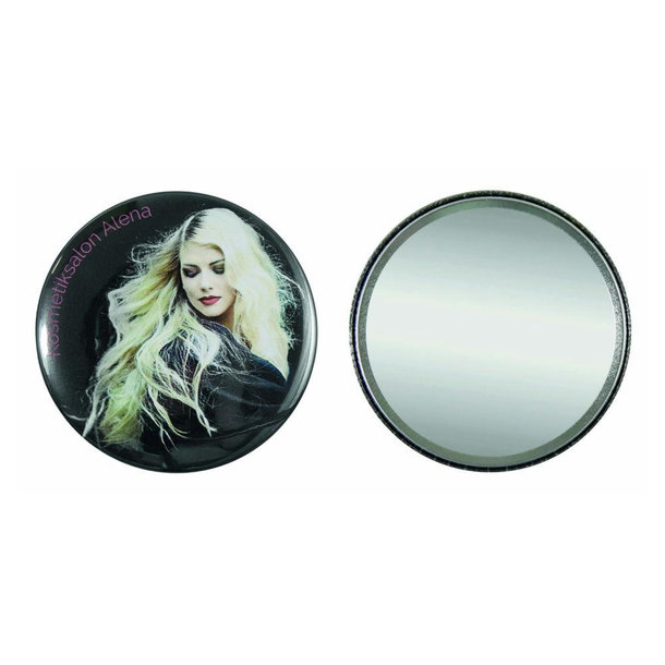 Metallbutton 75mm mit Spiegel