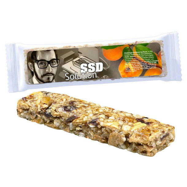 Müsliriegel Multikorn-Aprikose, 30g, Express Flowpack mit Etikett