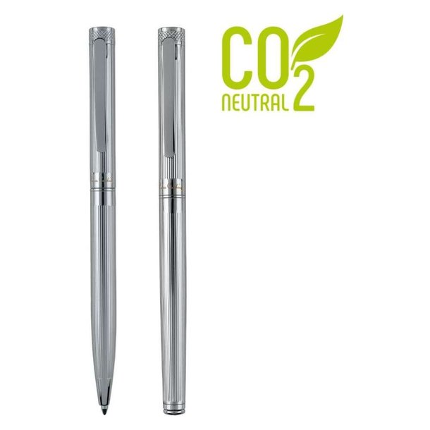 Pierre Cardin® RENEE Set aus Drehkugelschreiber und Rollerball Pen, silber