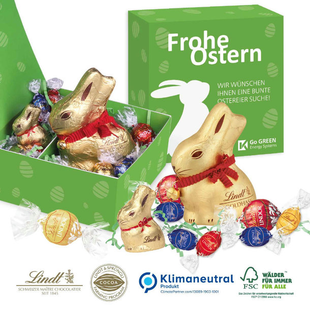 Premium-Präsent „Glücksmomente“ mit Lindt Schokolade
