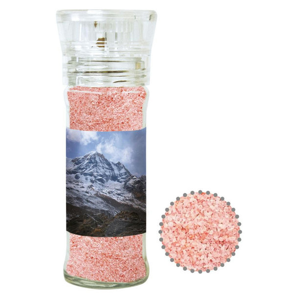 Rosa Kristallsalz, ca. 80g, transparente Gewürzmühle