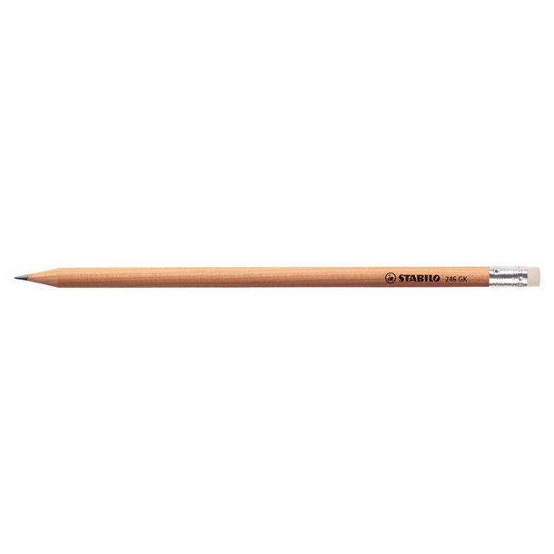 STABILO Grafitstift natur mit Radiergummi